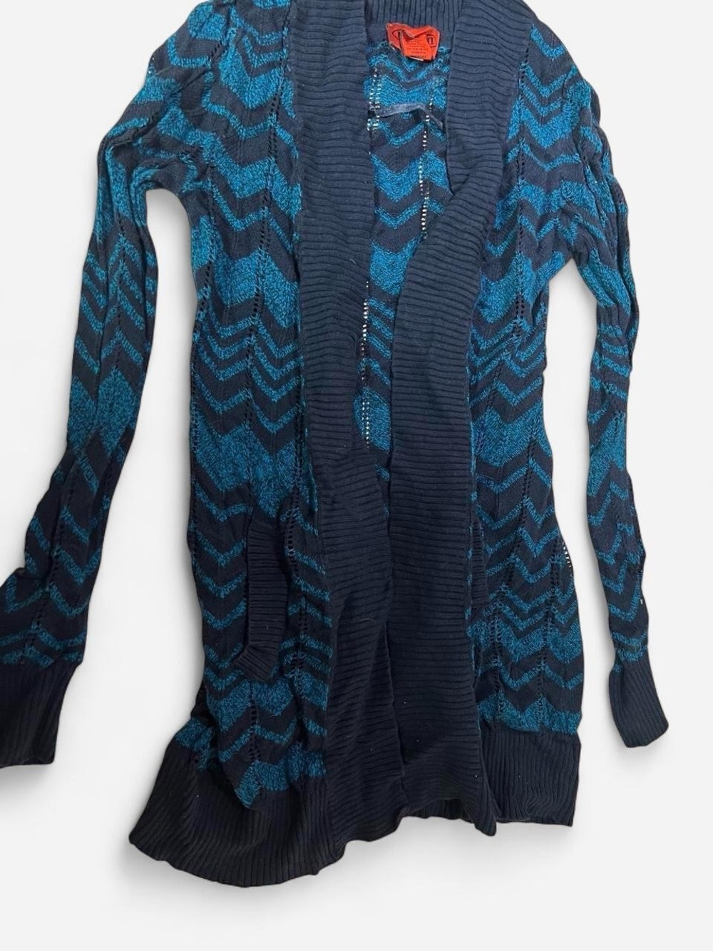 Missoni for Target Navy and Teal Chevron Open Cardigan
